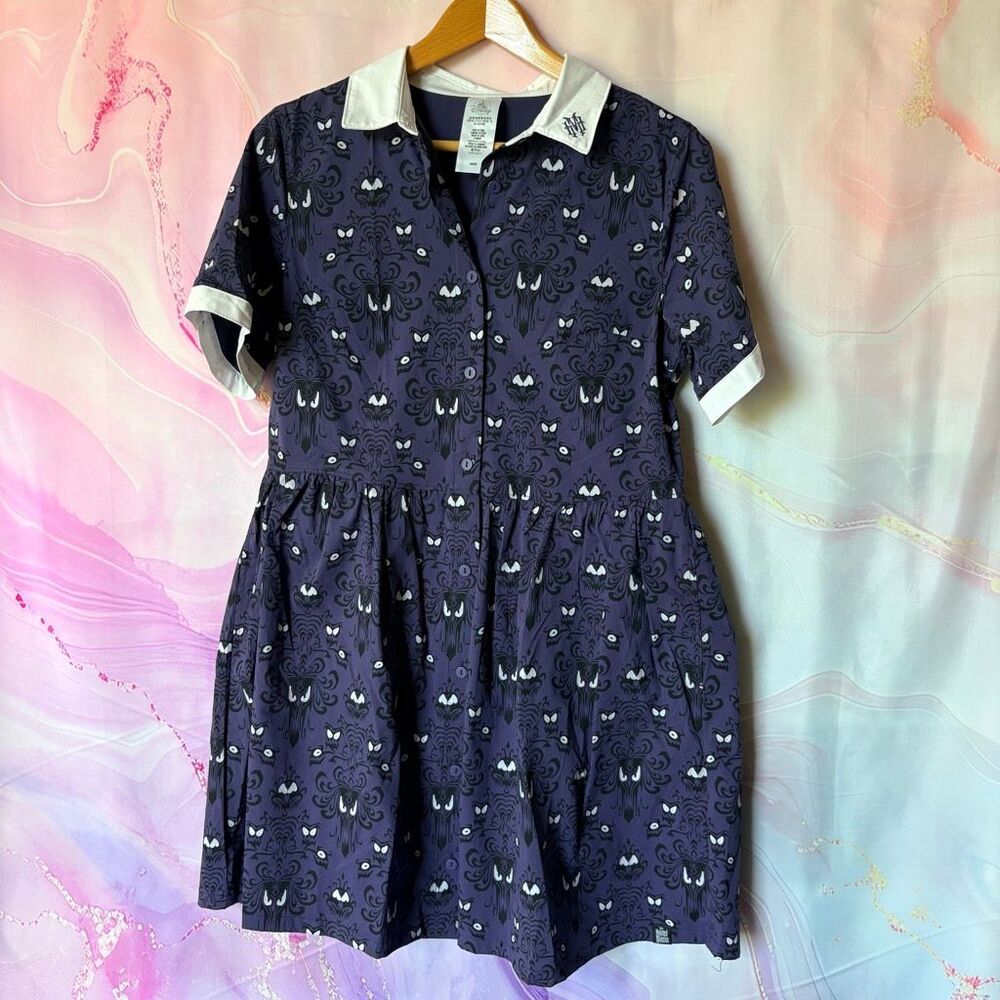 Disney M Haunted Mansion Wallpaper Purple Dress Mickey Halloween Party Costume